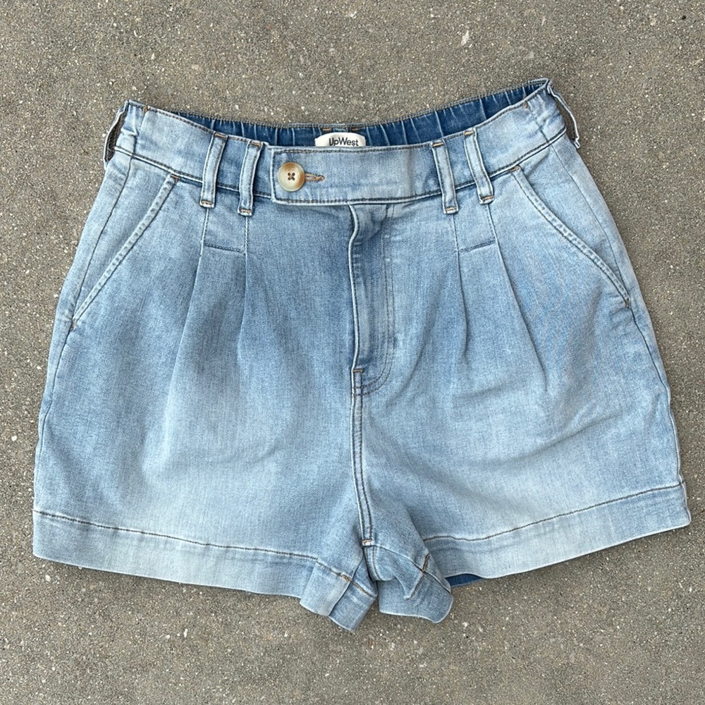 UpWest Light Blue High Waist Women Shorts